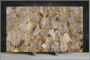 Smoke Crystal Slab(Gold Leaf)